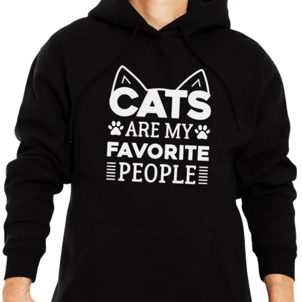 Cats Are My Favorite People Hoodie - Black